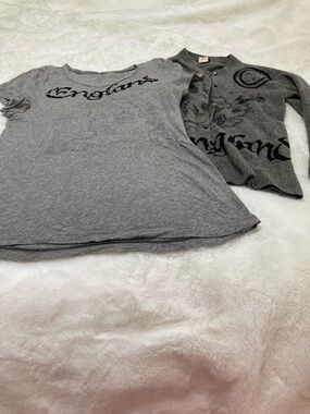 J. Crew Women's Gray Graphic Tee & Cardigan Set